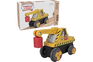 MATTEL Thomas & Friends Wooden Railway Toddler Toy Kevin The Crane Push-Along Wood Vehicle for Preschool Kids Ages 2+ Years (Amazon Exclusive)