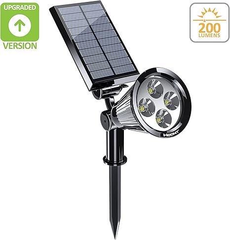 Warm White Solar Powered Outdoor Lighting 4 Pack 2 In 1 Waterproof Adjustable 4 Led Wall Landscape Solar Garden Lights With Automatic On Off Sensor Meihong Solar Spotlights