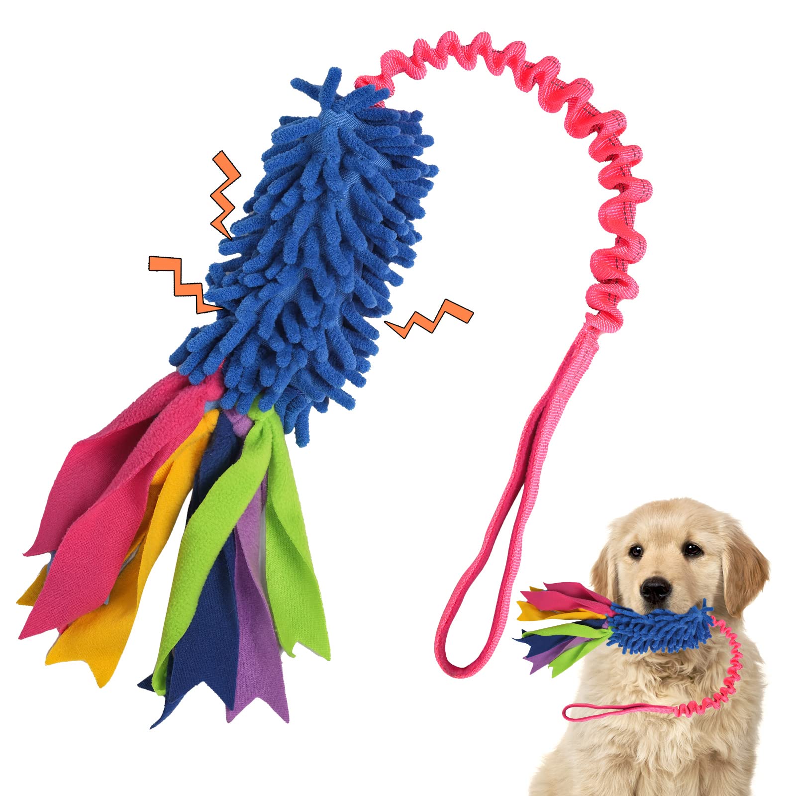 Photo 1 of wodoca Dog Tug Toy, Dog Toys for Aggressive Chewers - Strong Squeak Rope Toy, Easy to GRAP Chew Toy for Large Dogs, Puppies, Middle Dogs - Ideal for Training and Play, Hand Made