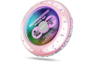 QDZ HOTT C901 CD Player Portable,Kpop Album CD Players with Bluetooth 5.3 Anti Skipping cd Player Rechargeable 1800mAh with Support TF Card/12 Astrology Signs/RGB Light Small CD Players for Car Travel