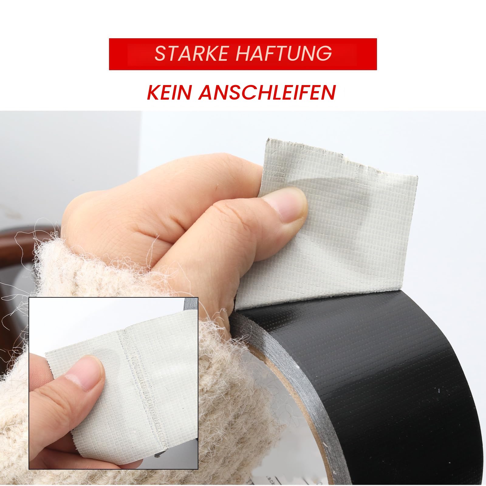 WELSTIK Professionelles Klebeband, 48 mm x 27 m, wasserdicht, für Reparaturen, Heimwerker, Handwerk, Innen- und Außenbereich, panzertape Schwarz, 3 Stück 4