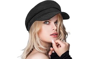 ColorSun Women's Newsboy Caps Beret Hat for Fashion Ladies Black Women's Newsboy Caps Beret Hat for Fashion Ladies