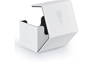 UAONO Card Deck Box for MTG Cards, Large Deck Case Fits 120+ Sleeved Cards, Magic Commander Deck Box with 2 Dividers Compatible with all Collectible Trading Cards(White,Pearl)