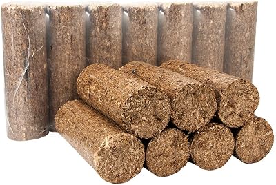 Bioglow Hotlogs Round Wood Briquettes FSC 100% Long Burn for Stoves Log Burners