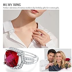 AGRULE Ruby Gemstone Ring Sterling Silver Gemstone