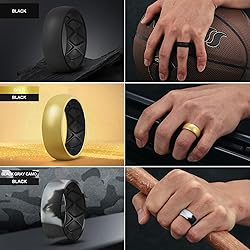 Egnaro Silicone Ring Men 1/4/5/6/7 Multipack of