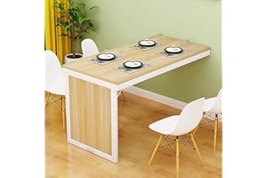 Wall Mounted Folding Table,Fold Up Convertible Workbench Space Saver,MDF Multi-Function Drop Leaf Laundry Folding Table,Dinin