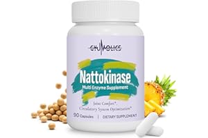 Gyumolics Nattokinase Supplement 10000FU with Organic Nattokinase, Serrapeptase, Bromelain, Curcumin, Vitamin E & Ginseng, Movement Comfort, 90 Capsules