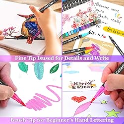 Caliart 34 Double Tip Brush Pens Art