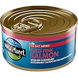 Wild Planet Wild Pink Salmon No Salt Added, Canned Salmon, Sustainably Caught, Non-GMO, Kosher 6 Ounce can