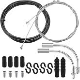 Bike Brake Cable Kit, Dual-Ended Front &amp; Rear Cables for MTB/Road Bikes | Includes 1.1 m front and 1.7 m rear zinc-coated cables plus 2.5 m housing for V-brakes and mechanical caliper brakes