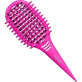 Conair Detangling Brush for Curly Hair &amp; Hair Parting Tool, Loose Curls | Anti frizz brush w/ mixed bristles, dual-vent design, travel hair brush with sectioning handle, use on wet or damp hair