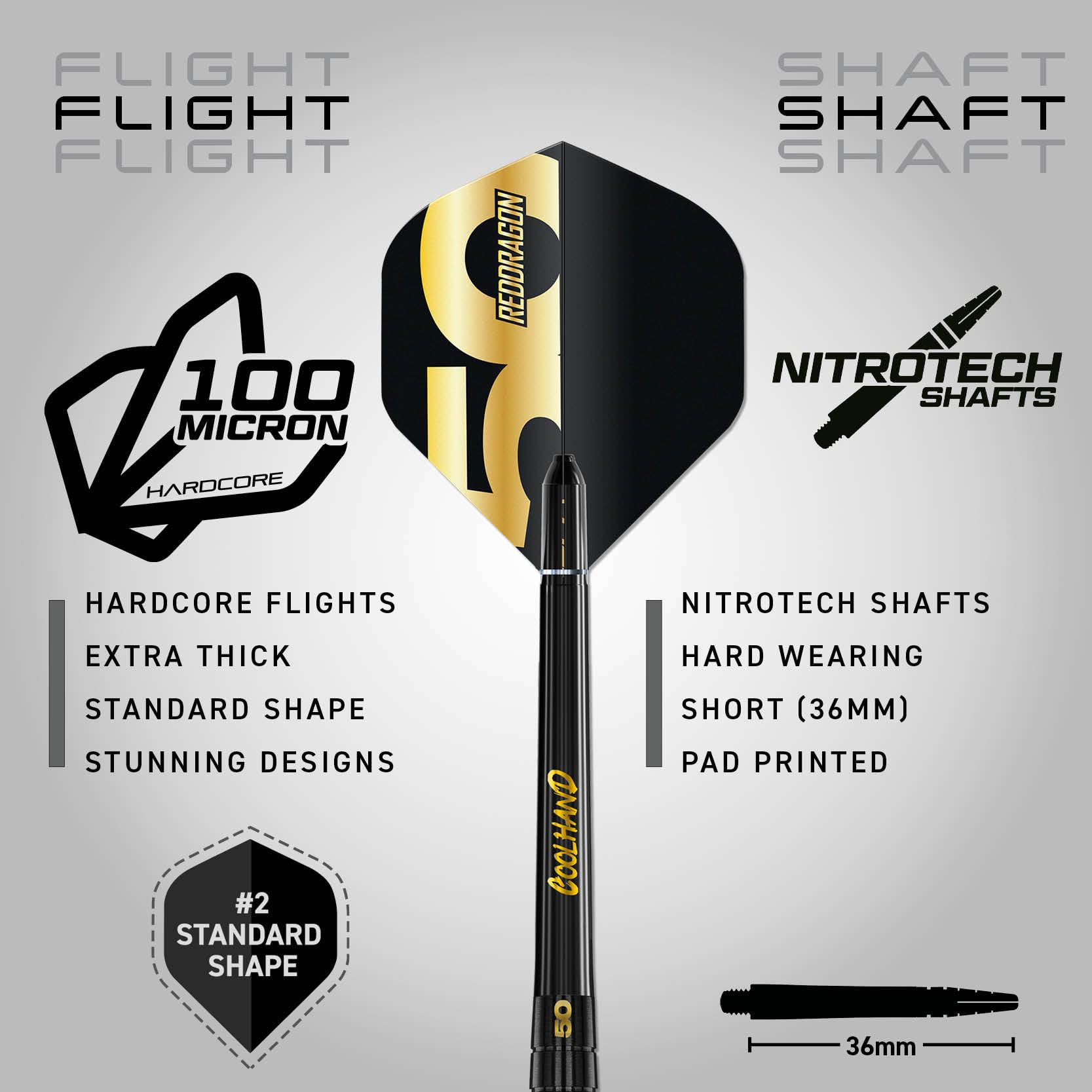 RED DRAGON Darts - 50 Jahre Jubiläums Spieler Edition - Luke Humphries 'Coolhand' 22g - 90% Wolfram - Professionelles dartpfeile metallspitze Satz - Enthält Steeldarts Pfeile Flüge und Dart Schäfte 3