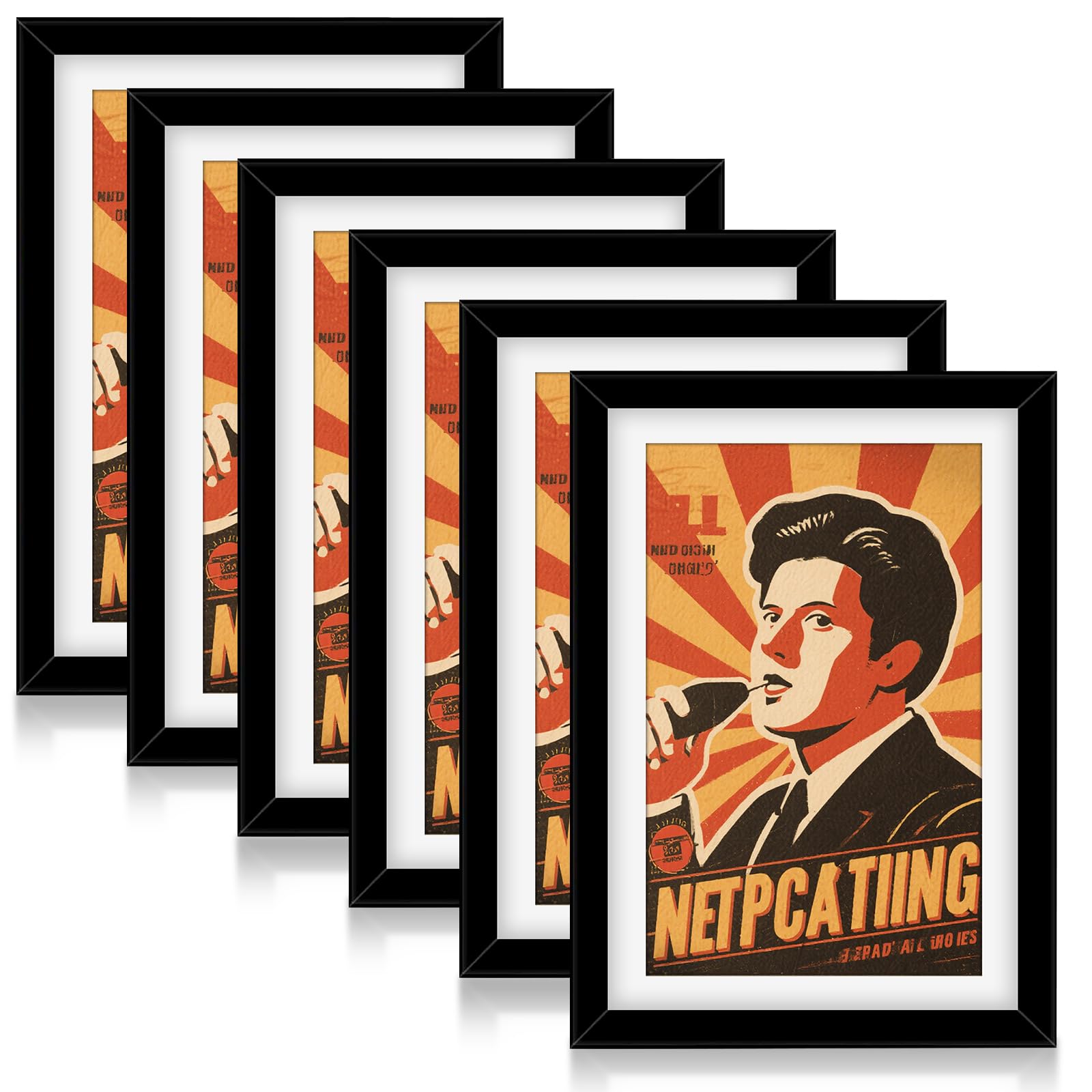 Photo 1 of COODHI Theatre Bill Frame with Mat Holds 5.5 x 8.5 Inch Playbill Frames Theatre Bill Media Ticket Frame with Easel Stand and Installed Hanger for Gallery Poster Wall Hanging or Tabletop Display