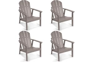 NAVINE Adirondack Chair Set of 4, HDPE All Weather Adirondack Chairs, Fire Pit Chairs, Patio Chairs, Lawn Chairs. Perfect for Porch, Patio, Poolside, Deck.