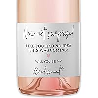 Bridesmaid Mini Champagne Labels ● SET of 10 ● Bridesmaid Proposal, Now Act Surprised Will You Be My Maid of Honor Ask Bridal