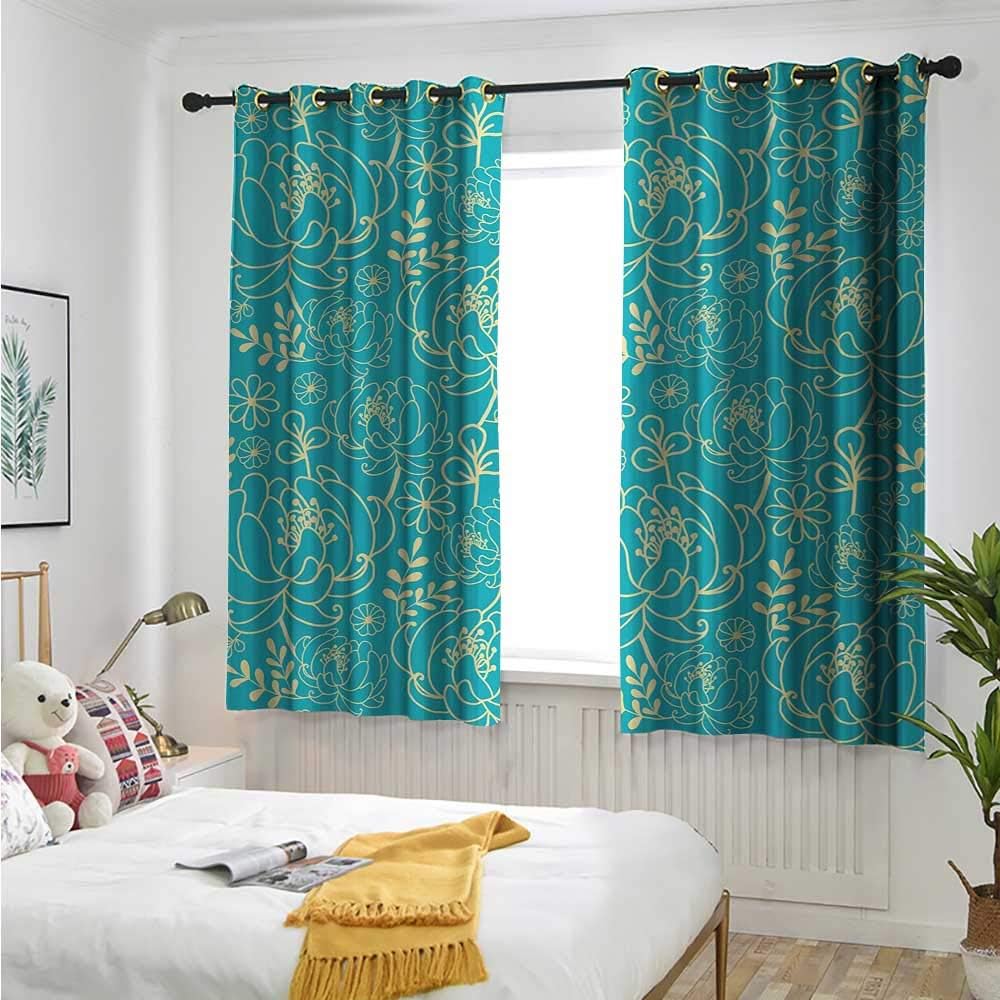 Warm Family Yellow Curtains Yellow And Blue Classic Floral Twig