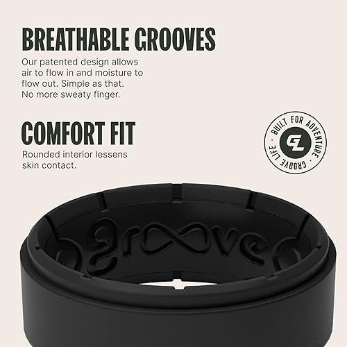Groove Life Zeus Step Midnight Black Silicone Ring Breathable