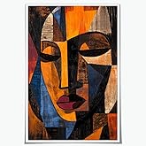 African Art Poster Tribal Mask Wall Art Canvas Print Traditional Pan-Africanism Painting Inspirational African Symbols Afrocentric Cultural Wall Decor for Living Room Office 8x12inch Unframed