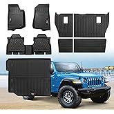 Wqyimat Custom for 2018-2025 2026 Jeep Wrangler JL 4 Door Floor Mats Cargo Liner Backrest Mat Full Set All Weather TPE Rubber Protection Mat (for 2018-2026 Jeep Wrangler JL 4 Door)