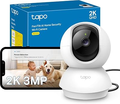Tp-link tapo c210 - câmera ip wifi câmera de vigilância 360° 2k (3mp), visão noturna compatível com cartão sd de até 256 gb, detecção de movimento, controle remoto, compatível com alexa