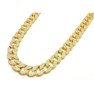 Hip Hop Iced Out 14k Gold Plated CZ Cuban Link Chain Ghana Ubuy