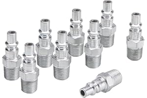 Milton 777 1/4" MNPT A Style Plug, Silver, 10 count (Pack of 1)