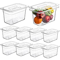 thumbnail image 2 of Sieral Clear 1/6 Size Food Pan Restaurant Containers With Lids Square 2 of 14
