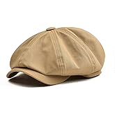 BOTVELA Men's Newsboy Flat Cap 100% Cotton Gatsby Ivy Golf Cabbie Hat