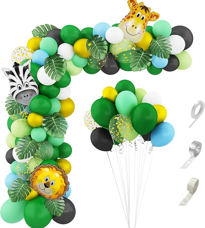 146 Pcs Jungle Safari Theme Party Supplies Balloon Arch Garland Kit 12'' 10'' 5