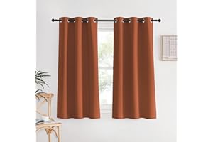 NICETOWN Blackout Curtain Panels for Girls Room, Burnt Orange, 1 Pair, 34 x 60 Inch, Nursery Essential Thermal Insulated Solid Grommet Top Blackout Drapes