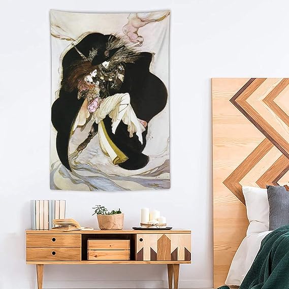 Amazon Co Jp 天野喜孝図 タペストリー インテリア モダンアート おしゃれ壁掛け 大判 装飾布 ウォールアート 布ポスター ファブリック装飾用品 多機能 室内 窓や壁の飾り お店 人気 新居祝い 個性ギフト 150x100cm ホーム キッチン