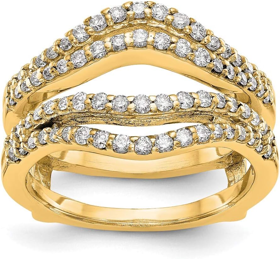 14ct Yellow Gold Diamond Enhancer Ring Guard Wrap 0.624 cttw