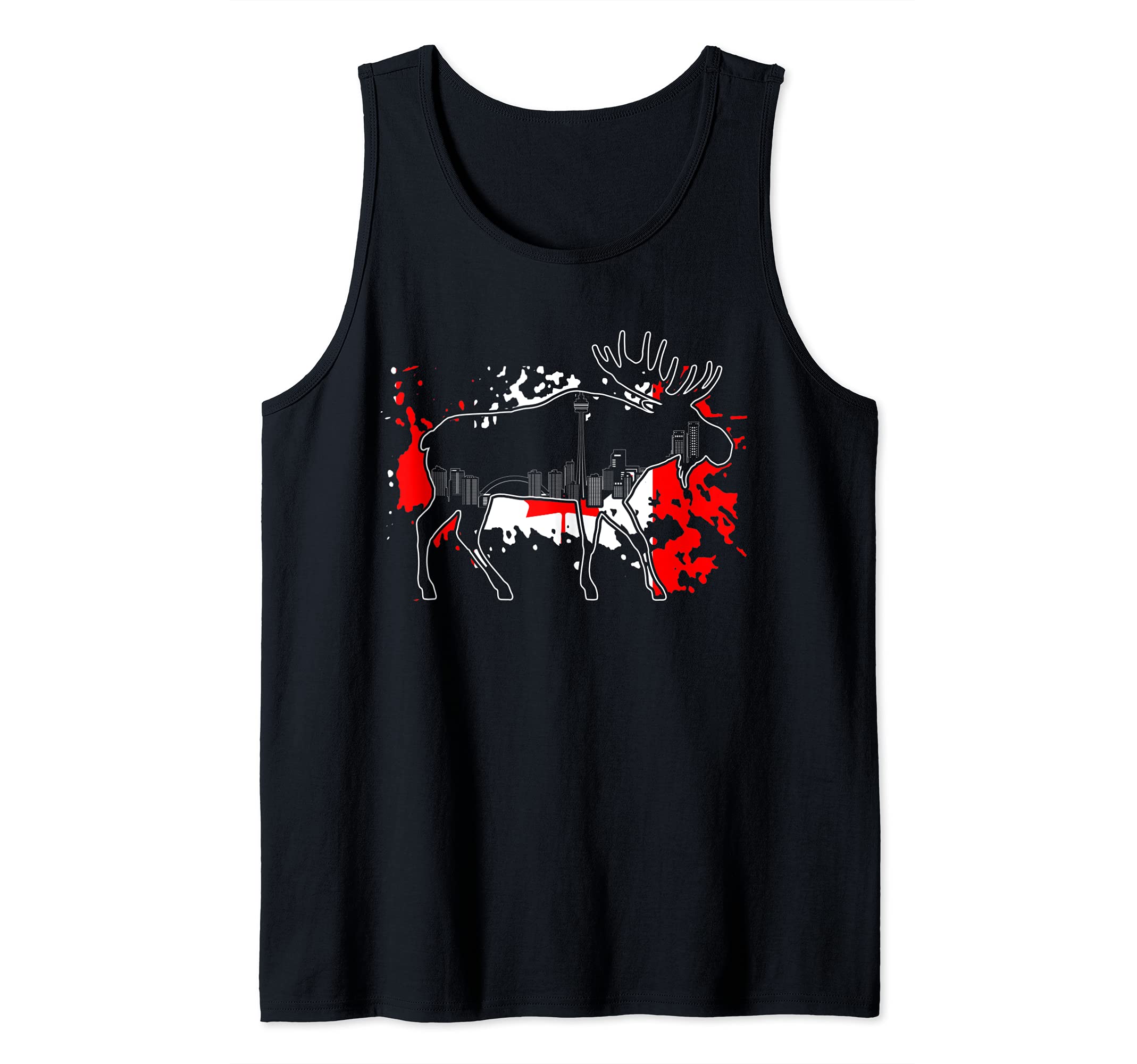 Canadian Flag Animal Moose Skyline Maple Leaf Canada Tank Top