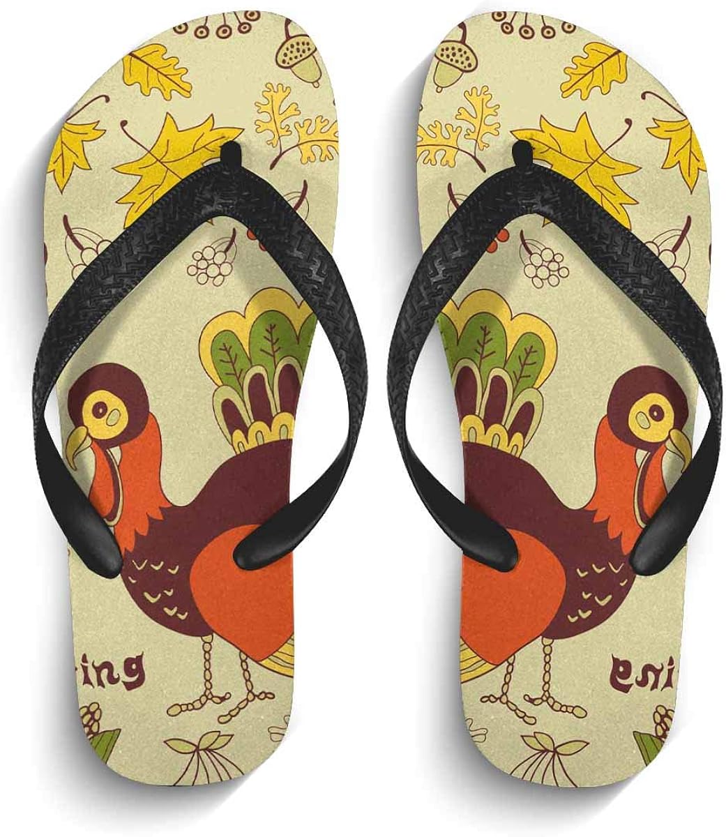 Amazon.com | InterestPrint Non-Slip Flip Flops Black ...