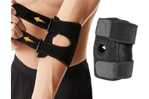 NADUSEP Elbow Brace for Tennis & Golfers Elbow - Compression Support with EVA Padding, Adjustable Straps, Pain Relief for Tendonitis, Arthritis, Post-Surgery Recovery - Unisex, Fits 6.7”-15” Arms