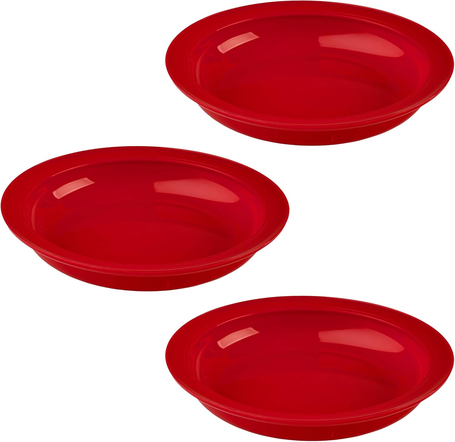 Providence Spillproof Inner Lip Plate - 9" Red - 3 Pack: Health & Personal Care