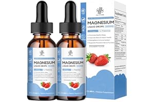 IMATCHME (2 Pack) Magnesium Glycinate Liquid Drop with Citrate, Oxide and Taurate, Calm Magnesium with Omega3, L-Theanine, D3, B6, B12 for Calm, Sleep, Leg Cramps, Muscles, Energy, Sugar-Free Strawberry Flavor