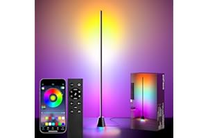 Torchlet Corner Lamp, Floor Lamp with App and Remote Control, RGB Corner Floor Lamp with 1600 Million DIY Colors, 213+ Sence Modes and Music Modes, Floor Lamps for Living Room, Bedroom