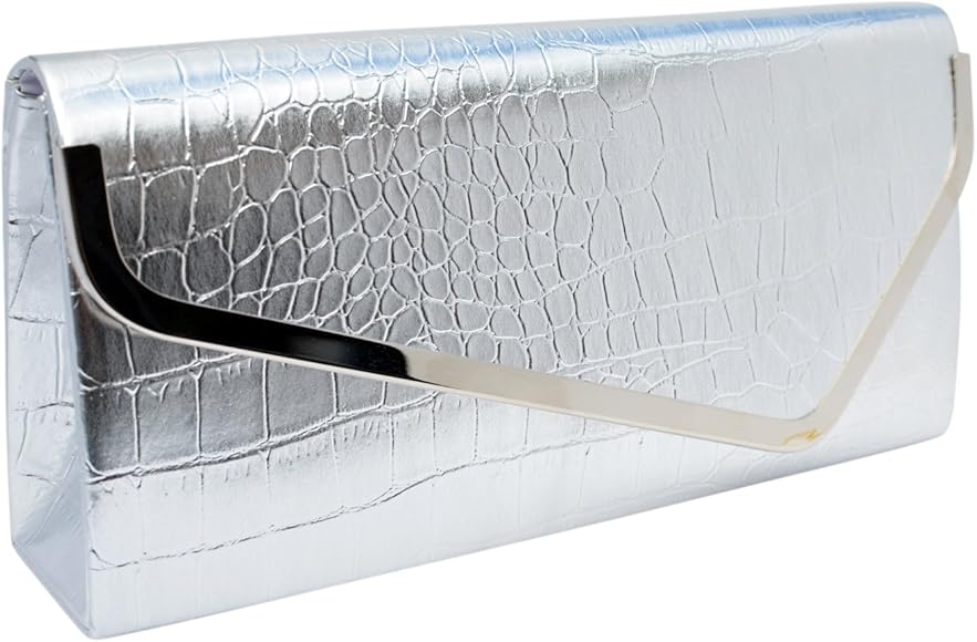 silver clutch amazon