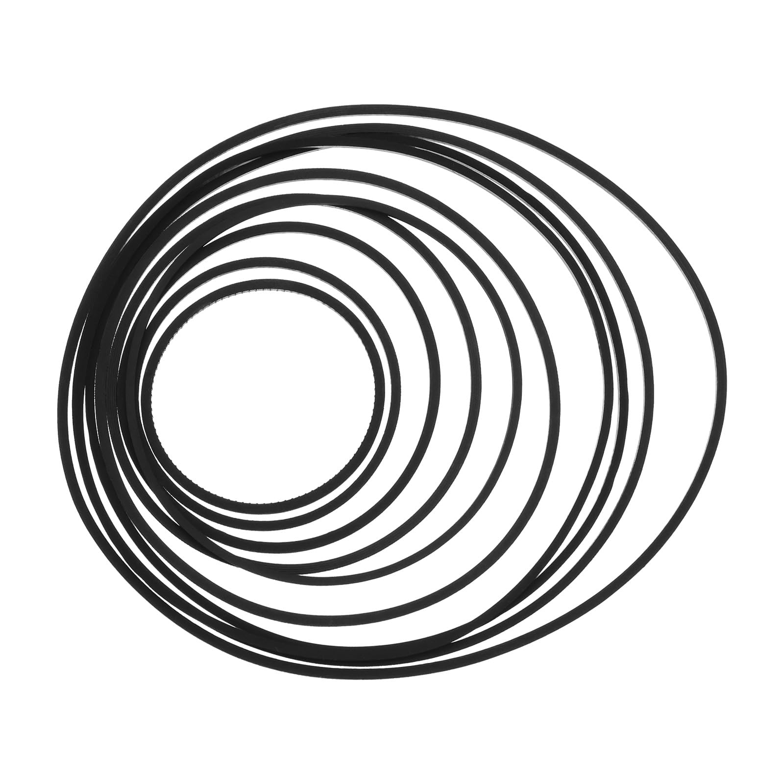 EMSea 100pcs Rubber Drive Belts Black Recorder Rubber Belts 1mm Thickness Rubber Transmission Belt for DVD Players Cassette Players CD Players, 25mm-70mm