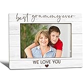 WTOGQ Grammy Grandma Picture Frame, Mother's Day Birthday Gifts for Grandma from Grandkids, Best Grammy Ever Photo Frame 4x6, Grandmother Wooden Photo Picture Frames for Desk Tabletop Decor