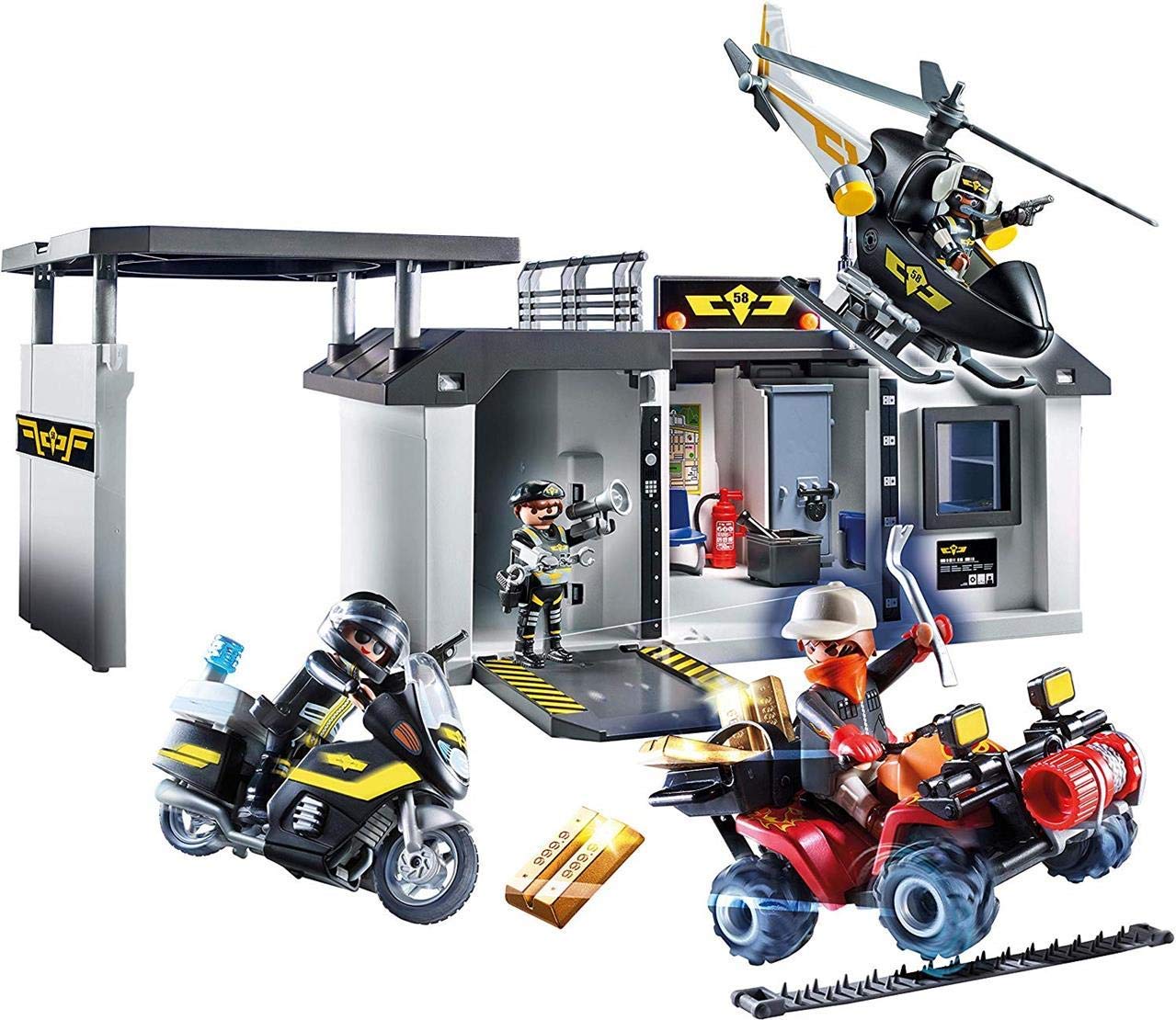 Playmobil City Action Take Along Tactical Unit Headquarters with Light Effect, For Children Ages 4+