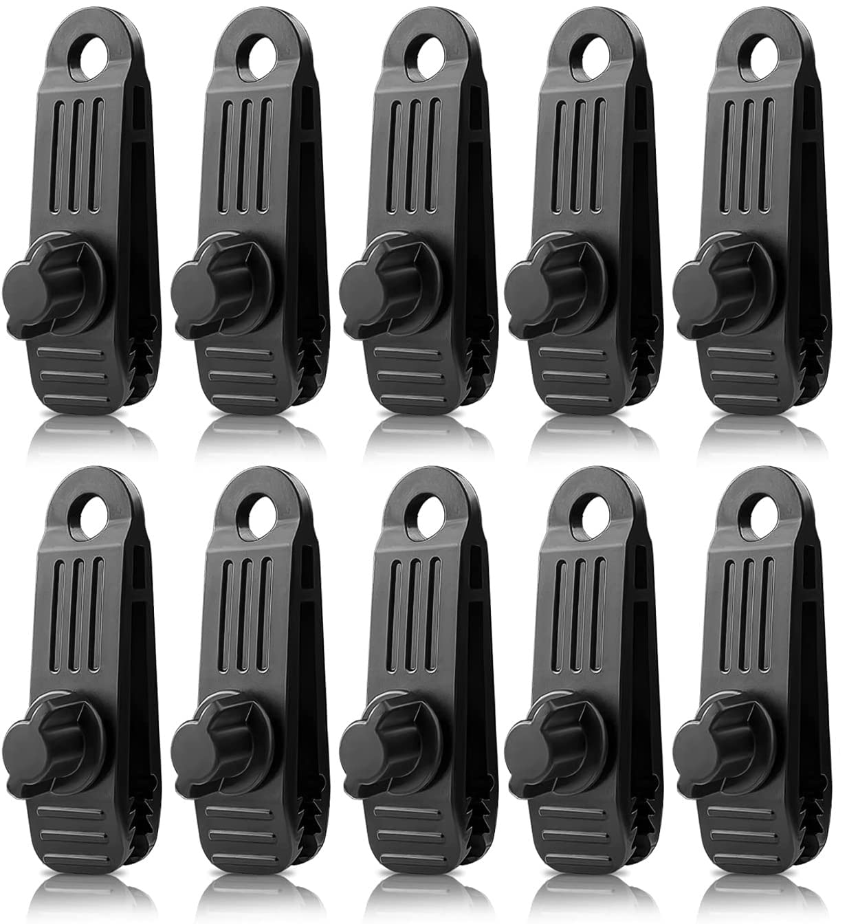 HOUSON 10Pcs Tarp Clip Clamp, Tarpaulin Clips Set Awning Clamp Set Tent Accessories for Camping, Tarps, Caravan, Garden Shade Cloth