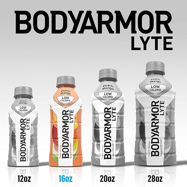 BODYARMOR LYTE SPORTS DRINK LOW-CALORIE SPORTS BEVERAGE, ORANGE CLEMENTINE – ORANGE CITRUS, COCONUT WATER HYDRATION, NATURAL FLAVORS WITH VITAMINS, POTASSIUM-PACKED ELECTROLYTES, PERFECT FOR ATHLETES, 16 FL OZ (PACK OF 12)