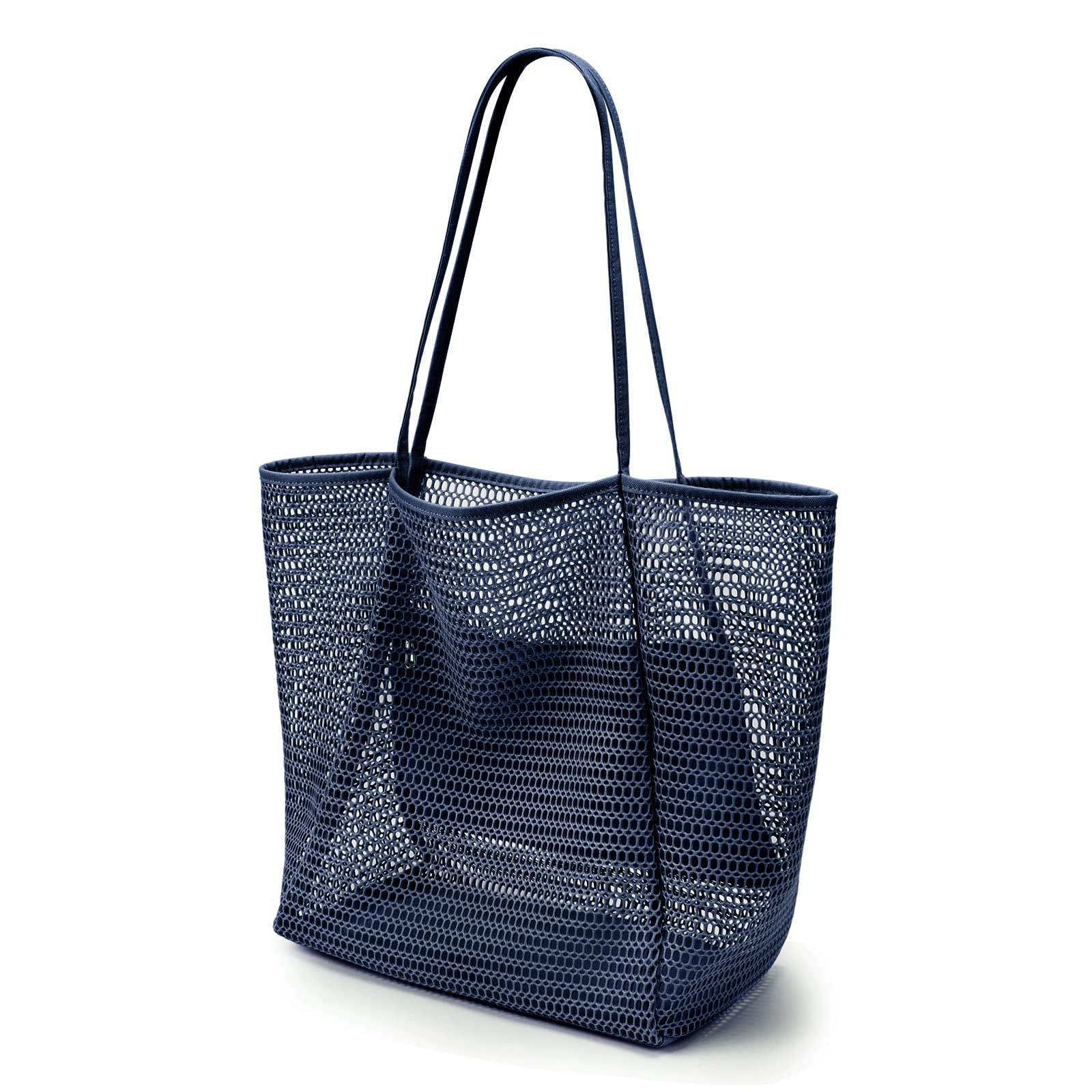 KALIDI Mesh Tote Bag,23L Beach Bag Extra Large Tote Bags for Women with Zip Pocket Shoulder Bag Summer Beach Bags Reusable Shopping Bag for Picnic Holiday Travel Grocery