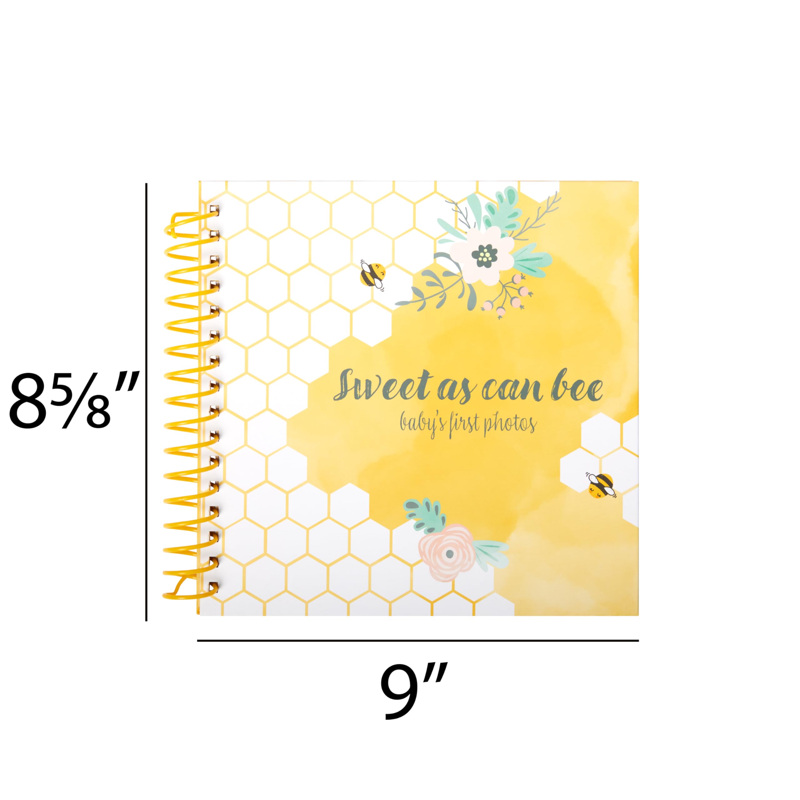 C.R. Gibson Sweet As Can Bee Gender Neutral Baby Photo Album Book, Holds 64 Photos, 8.5