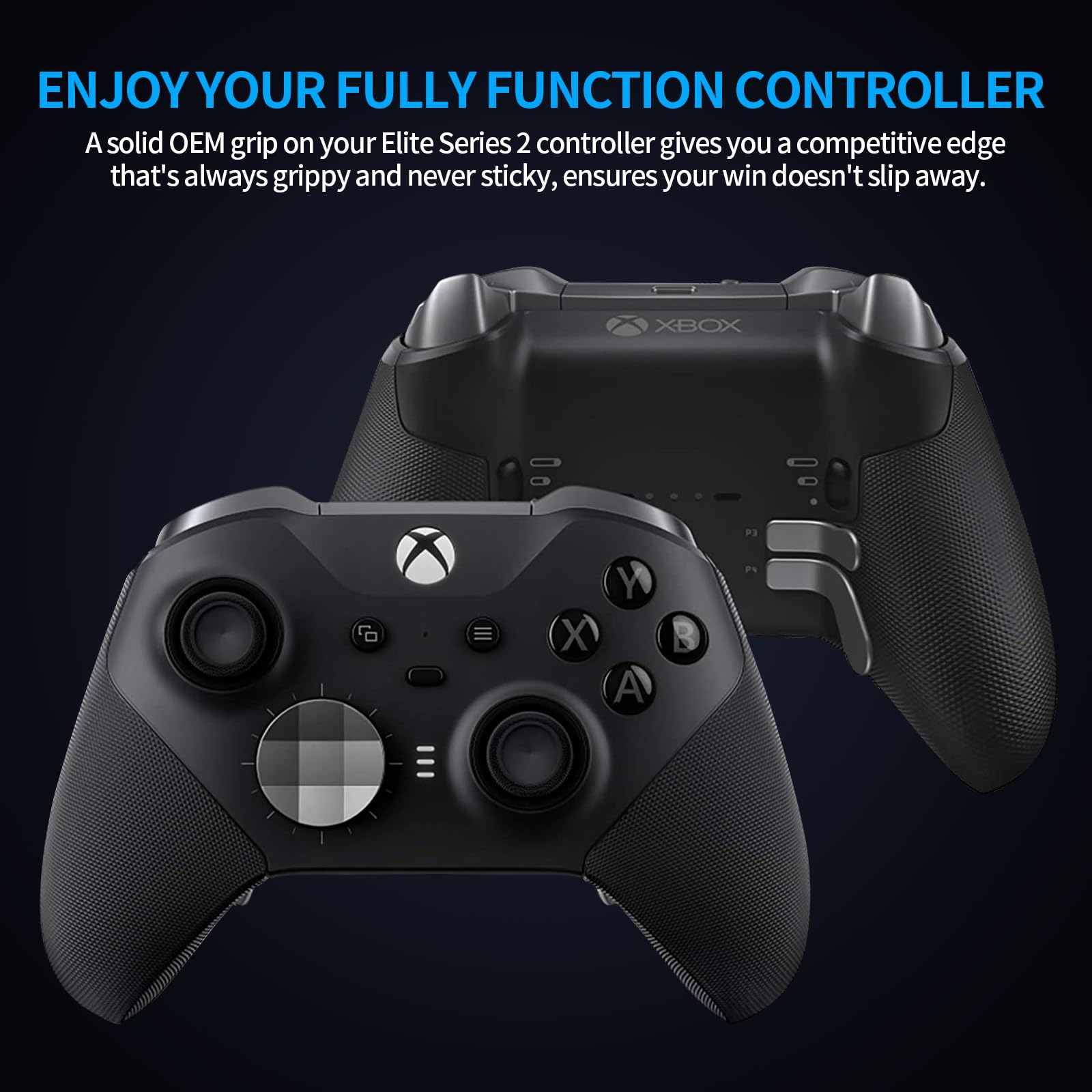 OEM Front Back Housing Shell Faceplate Grip Cover Replacement Repair Parts Accessories Kit for Xbox Elite Series 2 Controller