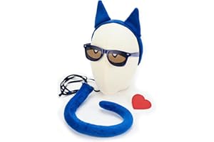 MERROYAL Cat Ears Headband and Tail Set for Cosplay, Book Day Dress Up, Halloween Party, Blue