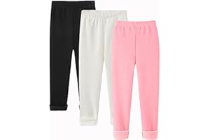 StyleSavvy Girls Winter Leggings Thick Cotton Fleece Lined Girls Pants Warm Stretchy Thermal Tights Pants for 4-12Y